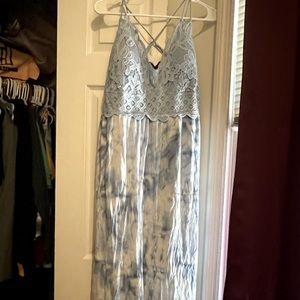Blue & White Maxi Dress